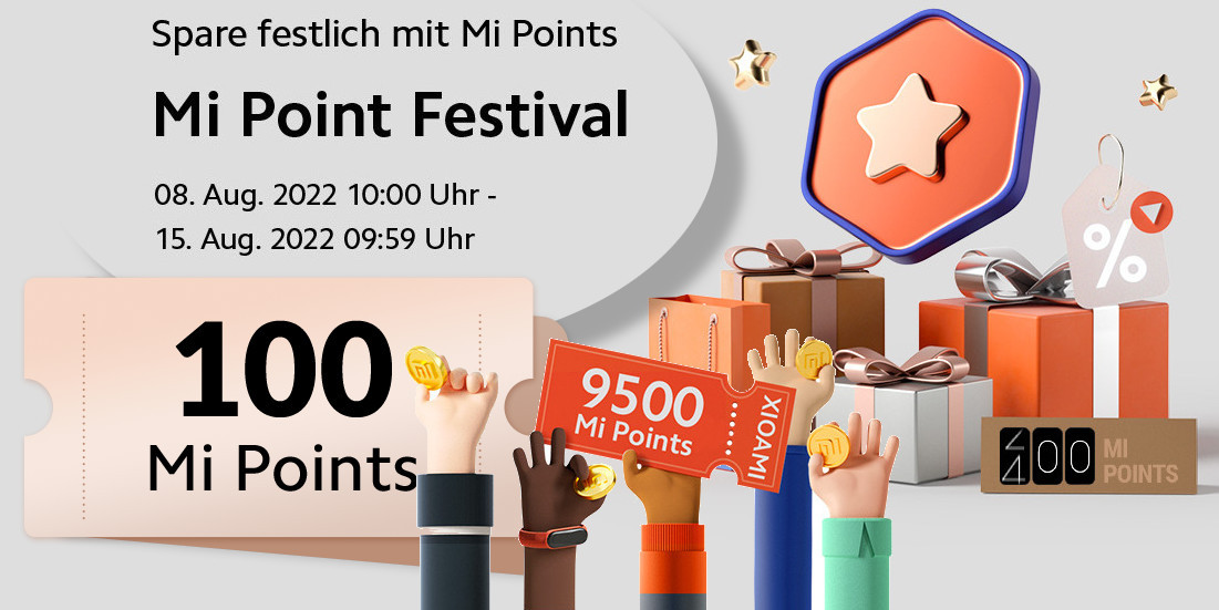 Xiaomi Mi Point Festival: Punkte sammeln und sparen, viele Xiaomi-Produkte günstiger